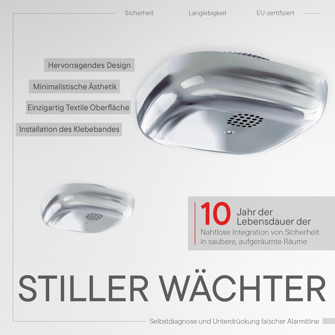 Jalo optischer Rauchmelder Kupu 10 für zu Hause - Feueralarm mit 10 Jahre Lithiumbatterie - Skandina