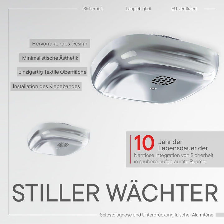 Jalo optischer Rauchmelder Kupu 10 für zu Hause - Feueralarm mit 10 Jahre Lithiumbatterie - Skandina