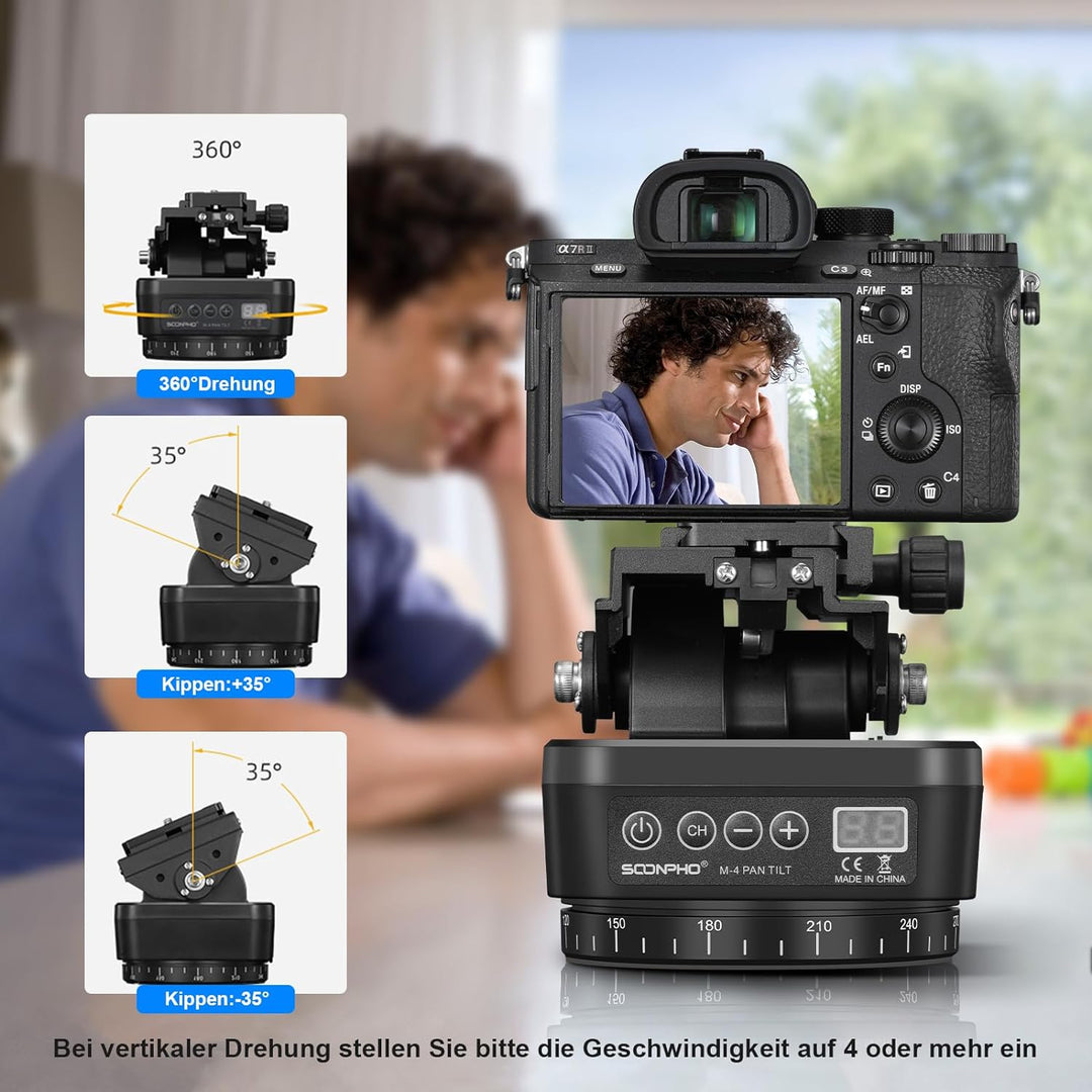 Soonpho M4 Panorama Stativkopf Motorisierter Kopf Kameras Remote Control Pan Tilt Motorized Head 360