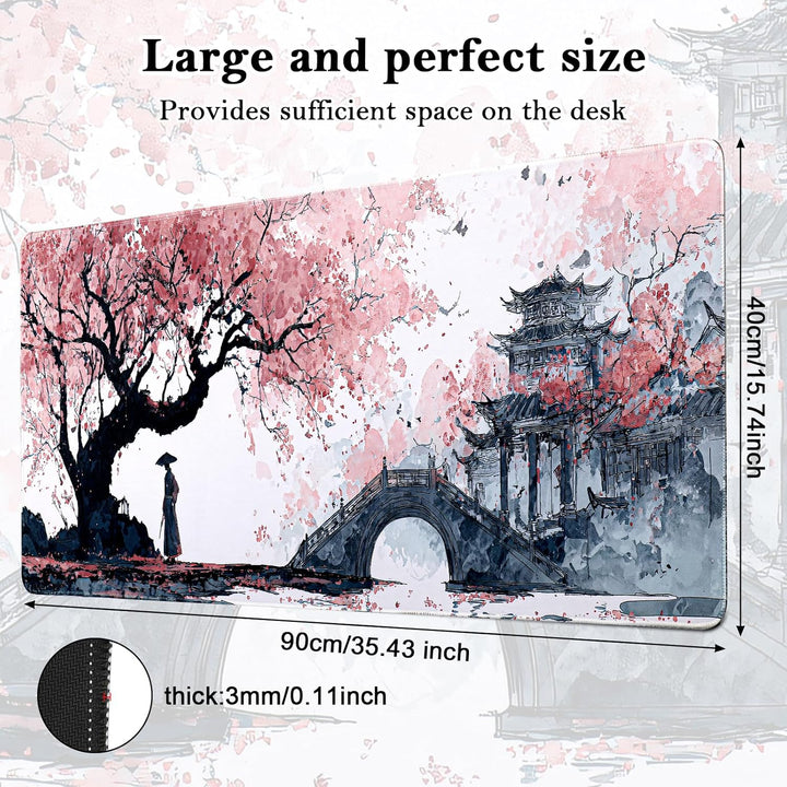 Mauspad XXL, Grosses Mouspad 900x400mm, Gaming Mausepad Improved Precision and Speed, Mousepad mit V
