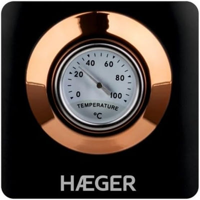 Haeger EK-22B.024A Elektrischer Wasserkocher Art Deco Black mit 2200 W Leistung, Kapazität 1,7 l, ka