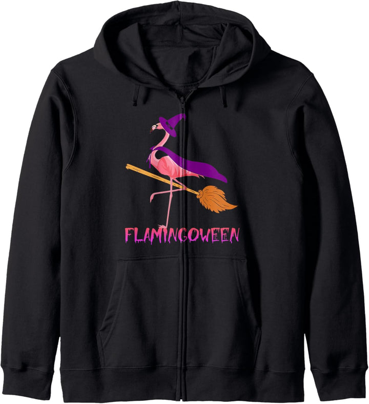 Flamingoween Shirt Funny Flamingoween Witch Halloween Kapuzenjacke