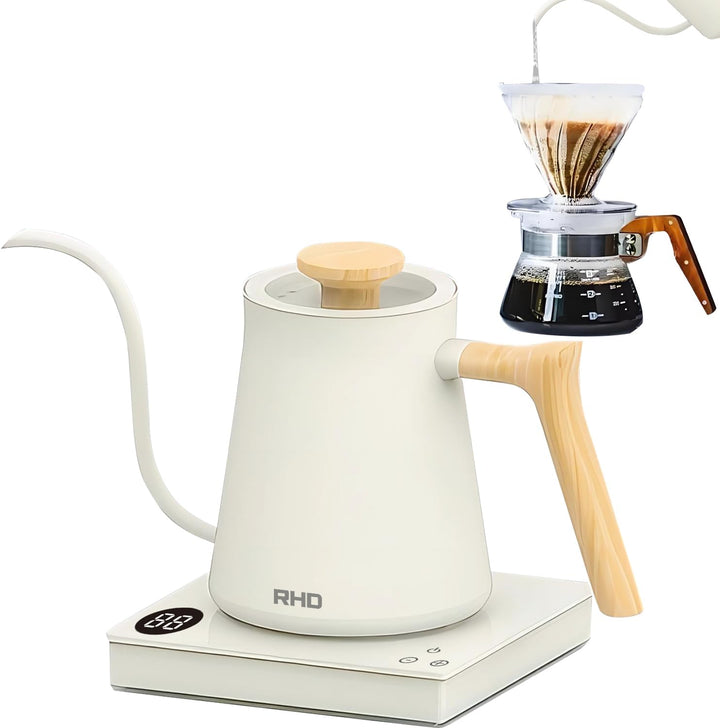 0.6L Schwanenhals Elektrischer Kaffee Wasserkocher mit 40~100℃ Temperatur Einstellbar, 1000W Schnell