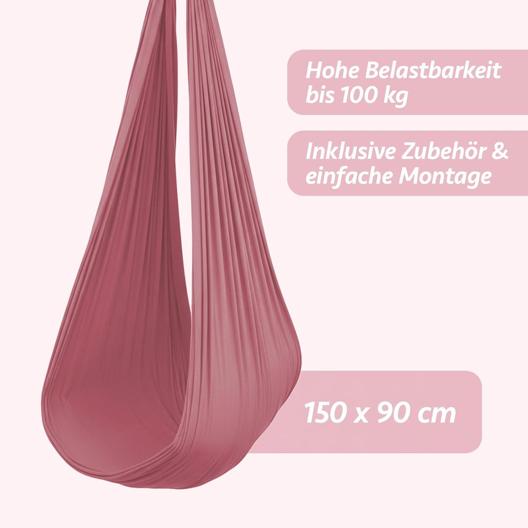 Hängeschaukel aus Nylon – 150x90cm – gemütliche Schaukel für Zuhause & Garten – bis 100kg – inkl. Mo