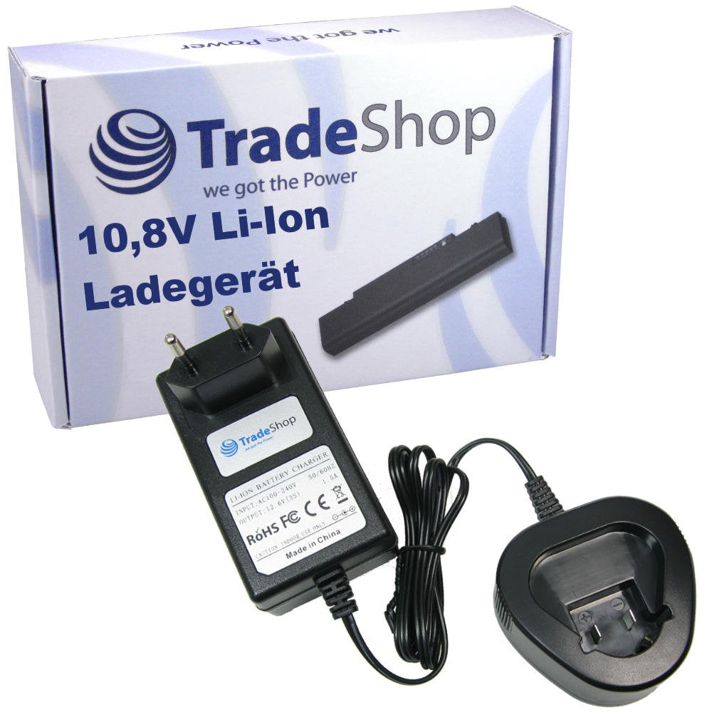 Trade-Shop 10,8V Li-Ion Akku Ladegerät Netzteil Ladekabel kompatibel mit Würth 0700996210, Würth Mas