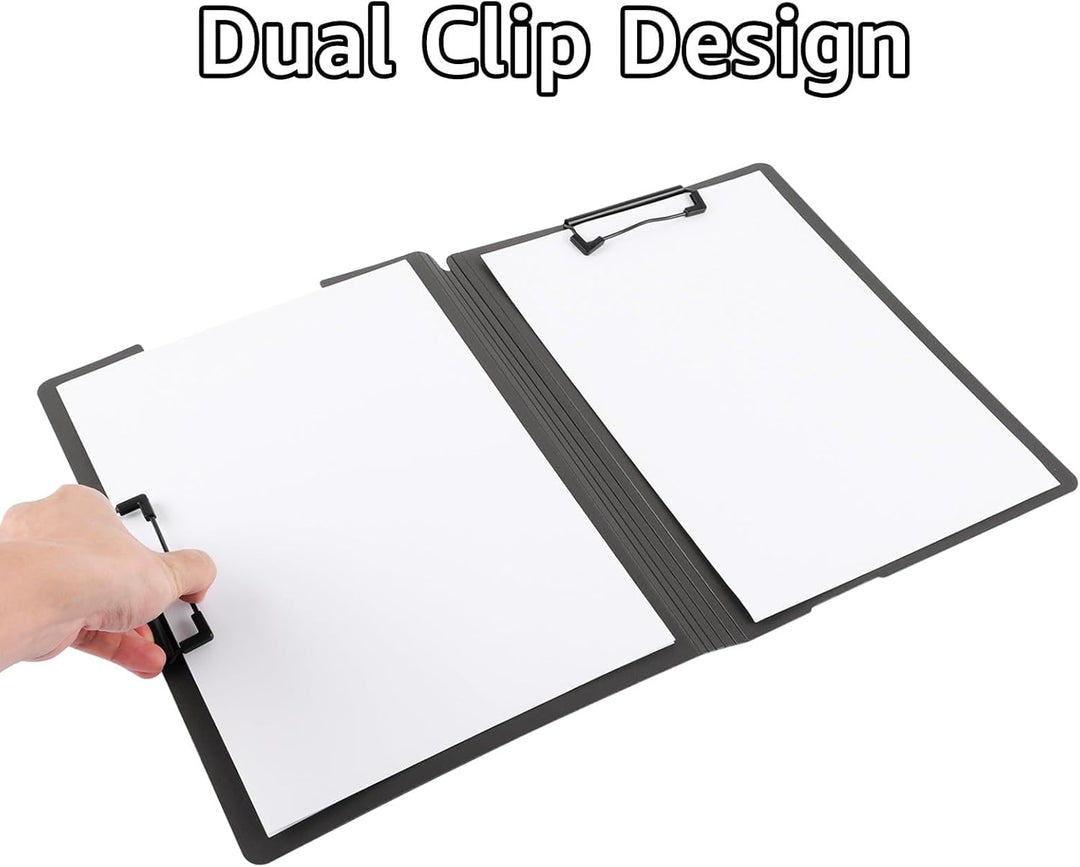 8 Stück Schreibbrett Klemmbrett A4 - Klemmbretter mit Doppelclip - Klemmmappe Kunststoff Clipboard A