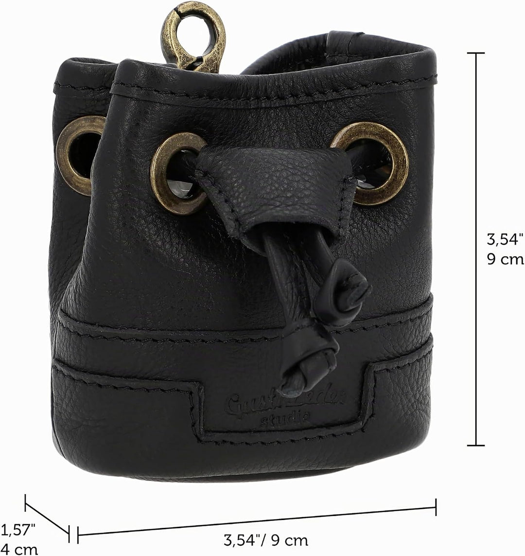 Gusti Leder Leckerlitasche Alaric - Futterbeutel Hund Vierbeiner Schwarz Leder