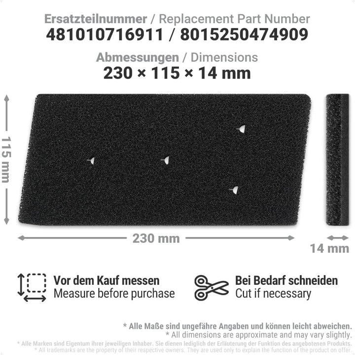 Siegvoll 4x Trockner Filter für Bauknecht Privileg Whirlpool HX 481010716911 und 8015250474909, Drye