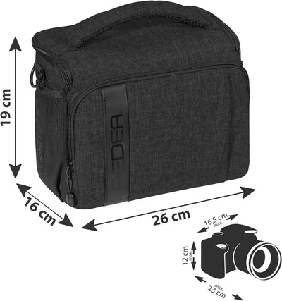 PEDEA DSLR-Kameratasche "Fashion" mit Displayschutzfolie für Canon EOS 5D 5D Mark II 400D 2000D / Ni