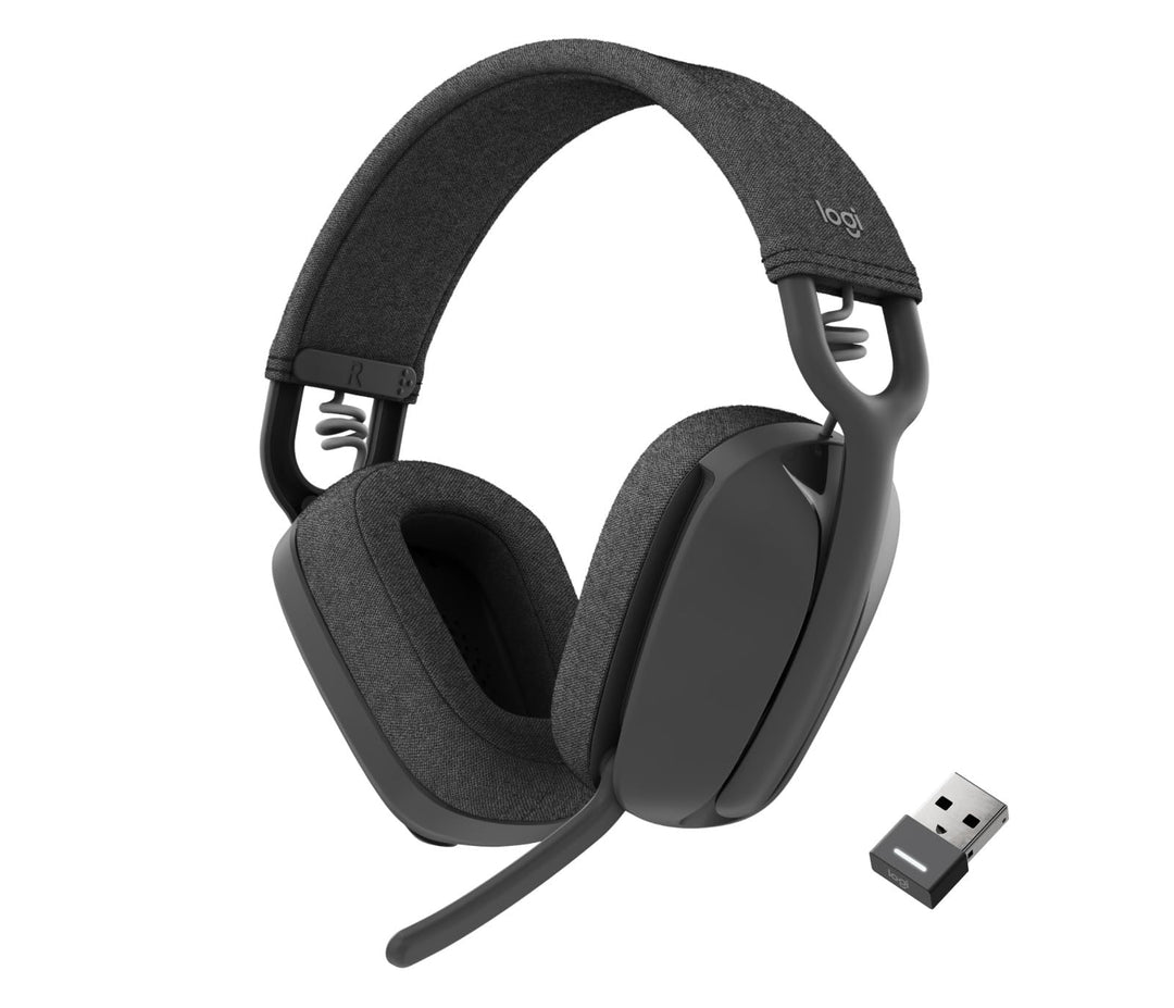Logitech Zone Vibe 125 Kabellose Kopfhörer mit Mikrofon mit Noise-Cancelling, Bluetooth, USB-A-Empfä