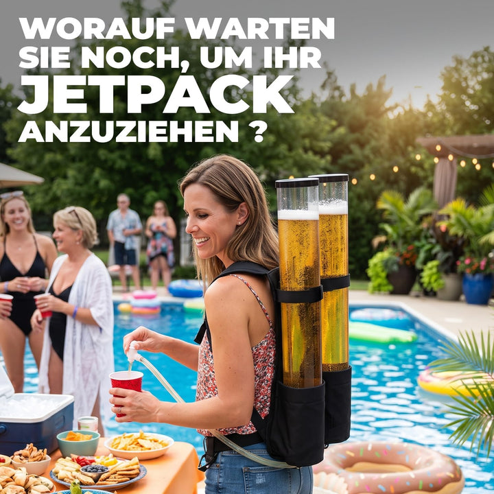Doppelte Biergiraffe Jet Pack | Getränkespender | Rucksack | Premium Qualität | 2 Tanks | 2 x 3L Get
