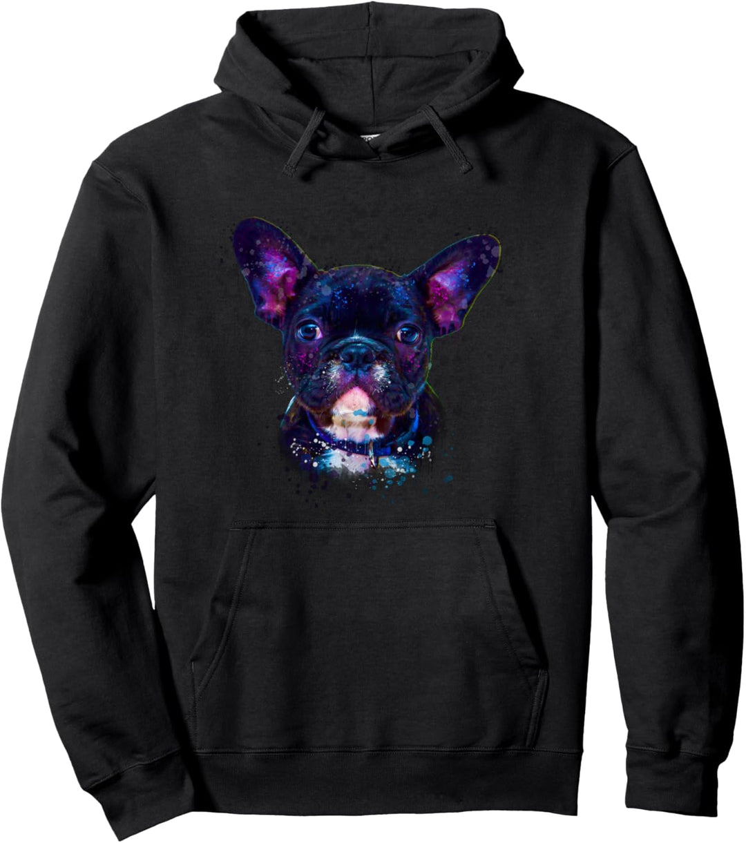 French bulldog Wasserfarben Französische Bulldogge Hund Pullover Hoodie