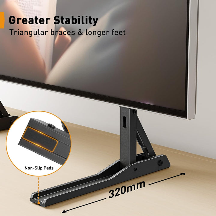 Perlegear Universal TV Standfüsse Füsse für 22-70 Zoll Fernseher, Tisch TV Ständer Standfuss mit 3 H