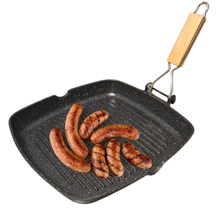 Sunrise Antihaft-Grillpfanne, Induktion, Antihaft-Gitter, Grillplatte, 36 x 24 cm, klappbar, Schüttr