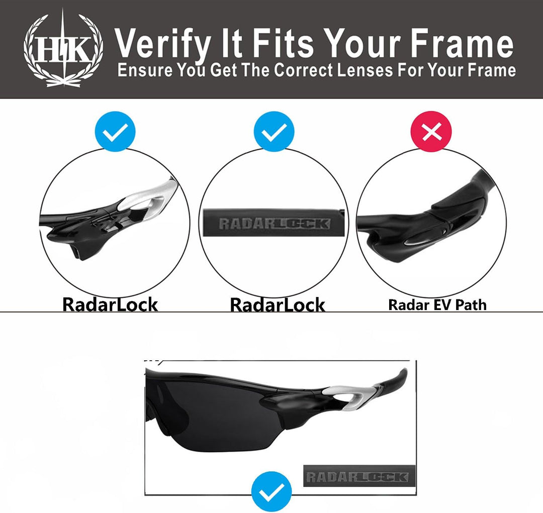 HKUCO For Oakley Radarlock Path Blue/Black Polarized Replacement Lenses And Blue Earsocks Rubber Kit