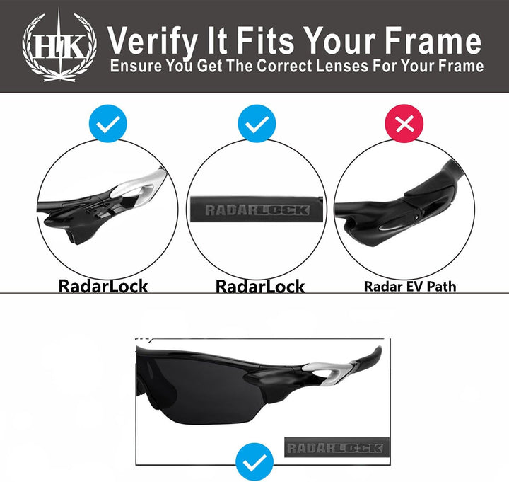 HKUCO Blue/Black Polarized Replacement Lenses and White Earsocks Rubber Kit For Oakley Radarlock Pat