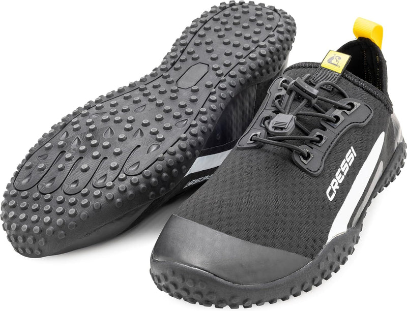 Cressi Sonar Shoes - Unisex Wasserschuh für Erwachsene aus Mikroperforiertes Gewebe Schwarz Gelb 42