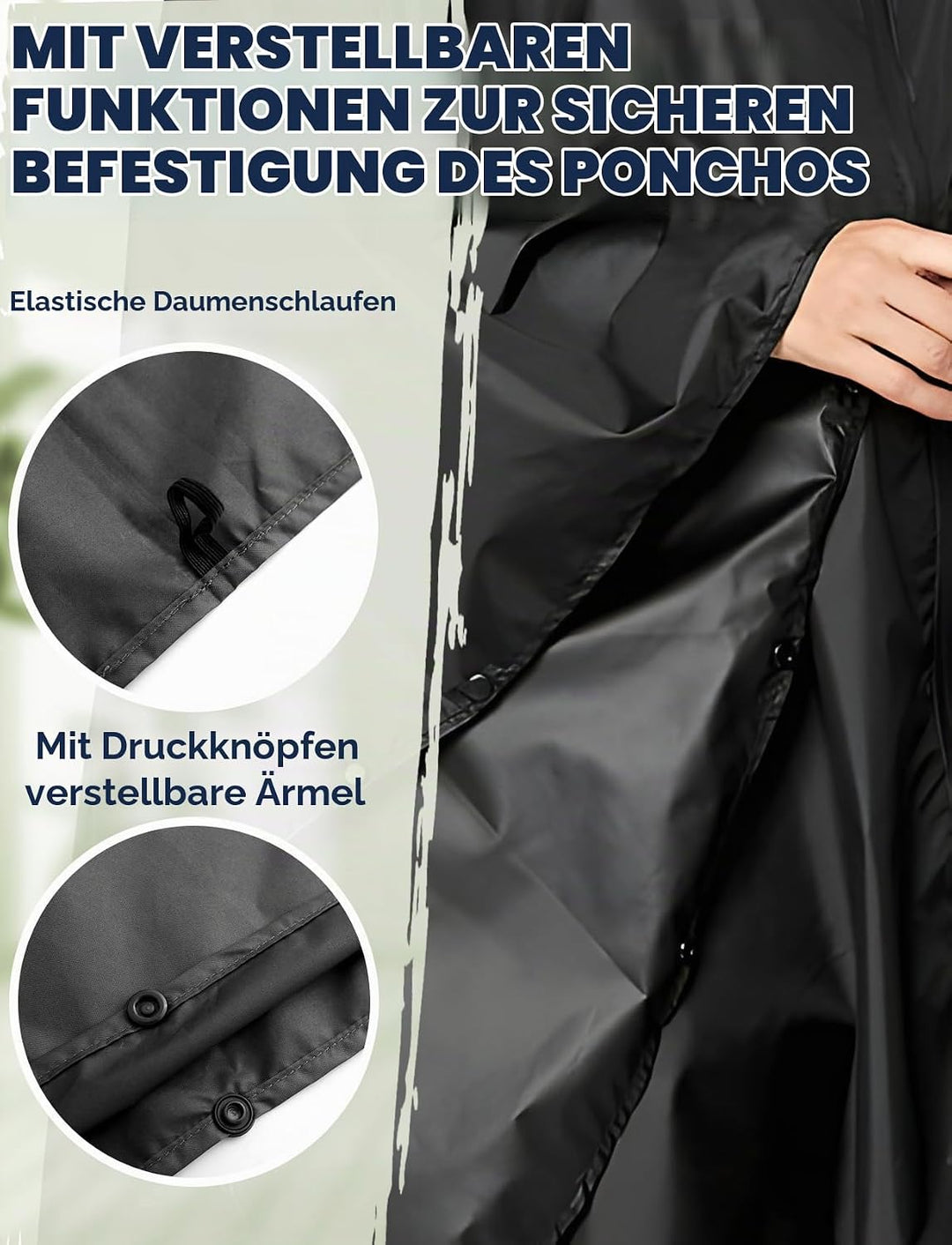 ANYOO Wasserdicht Radfahren Regen Poncho Portable Leichte Regenjacke Mit Kapuze Fahrrad Fahrrad Comp