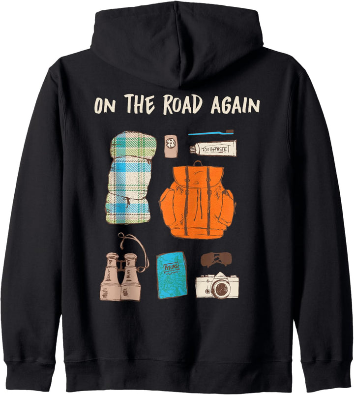 On The Road Take a Hike Camping Outdoor Wanderer Frau Mann Kapuzenjacke