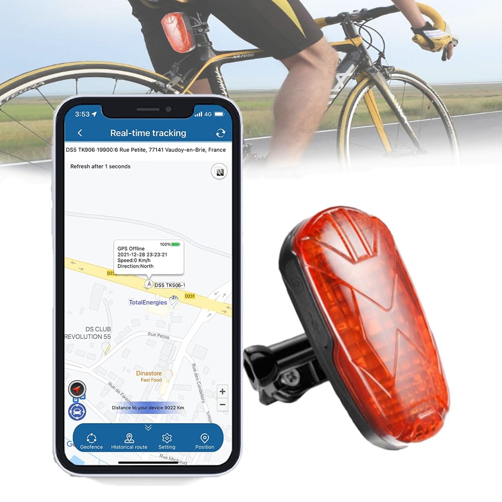 TKMARS Fahrrad GPS Tracking GPS Tracker Fahrrad Ohne ABO Tracker Fahrrad mit SOS, Echtzeit-Ortung, M