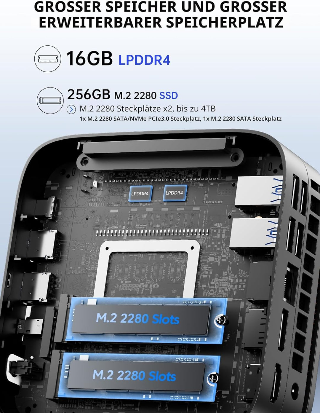 Mini PC, Intel Celeron N5105 2.9GHz 16GB RAM 512GB SSD M.2 Micro Desktop Computer, 4K UHD, WLAN, Gig