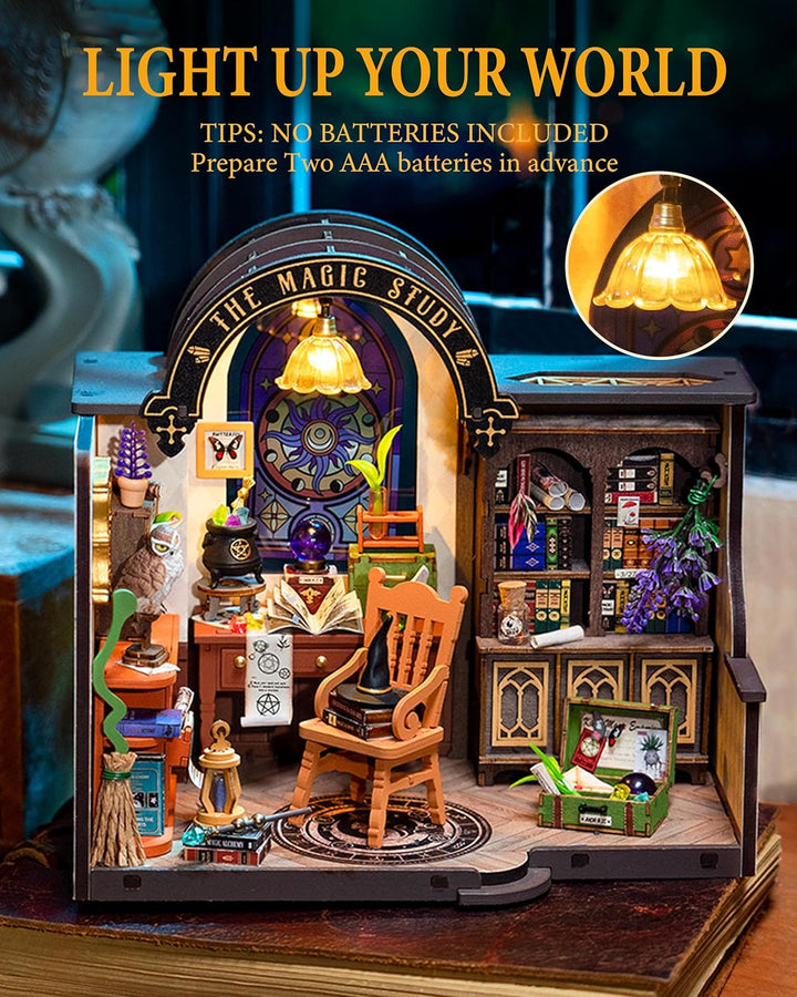 Rolife Miniatur Haus, Miniatur Haus Selber Bauen The Magic Study, Deko für Schreibtisch oder Bücherr