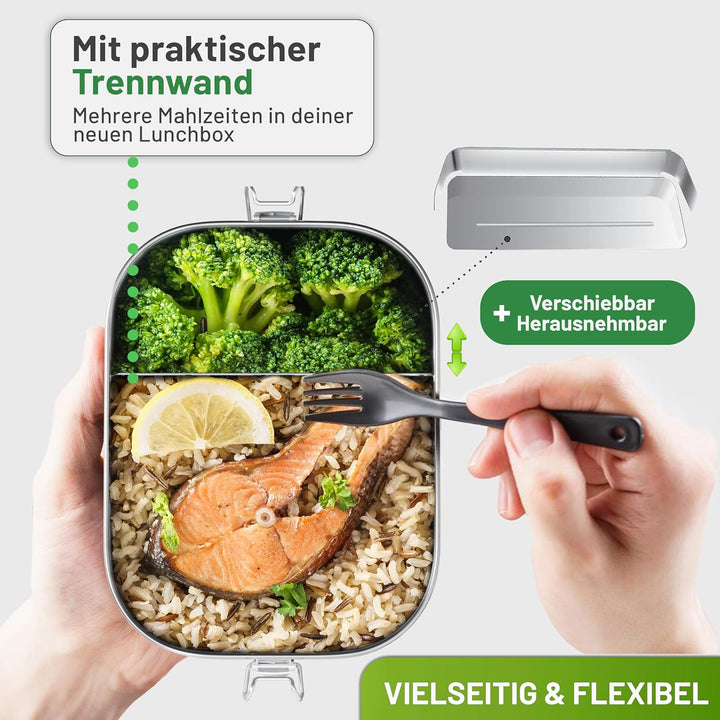 800ml Brotdose, Lunchbox, Brotdose Kinder mit Fächern, Bento Box Kinder, Jausenbox, Lunchbox Erwachs