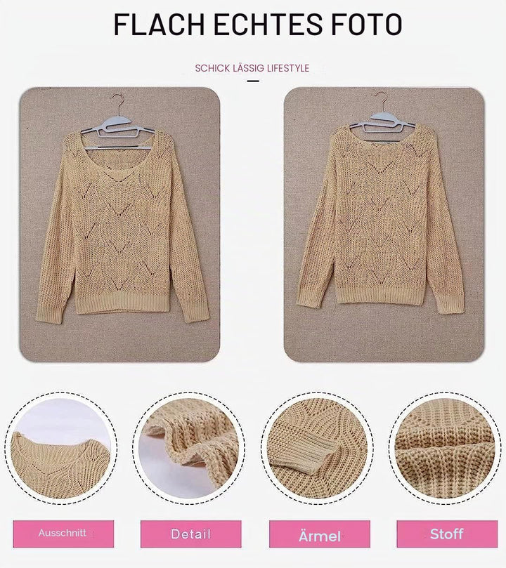 Dokotoo Damen Strickpullover Elegant Rundhals Pullover Herbst Winter Einfarbiger Pulli Oberteil Swea