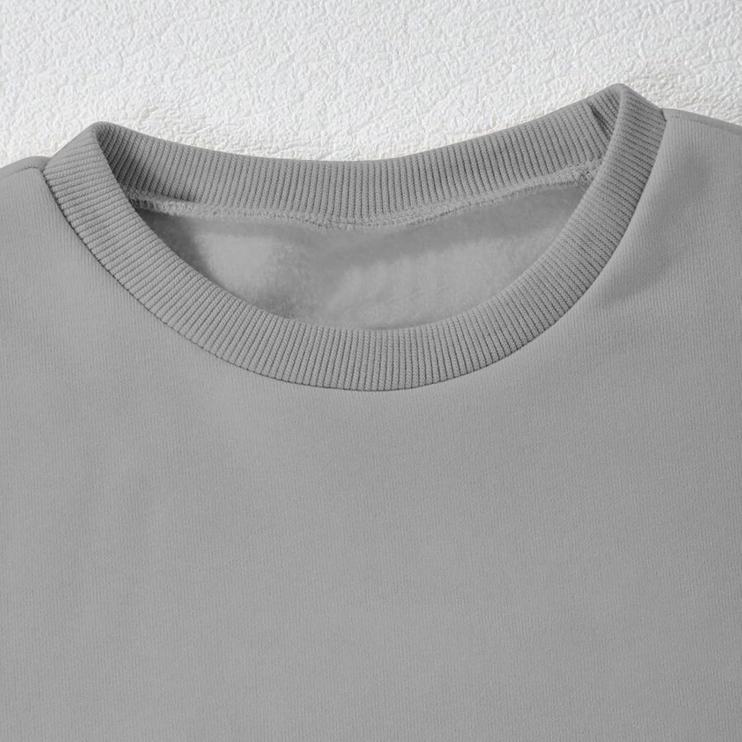 Generisch 2025 Winter Teil Buchstaben gedruckt Rundhals Langarm Sweatshirt Pullover Mit Löchern An D