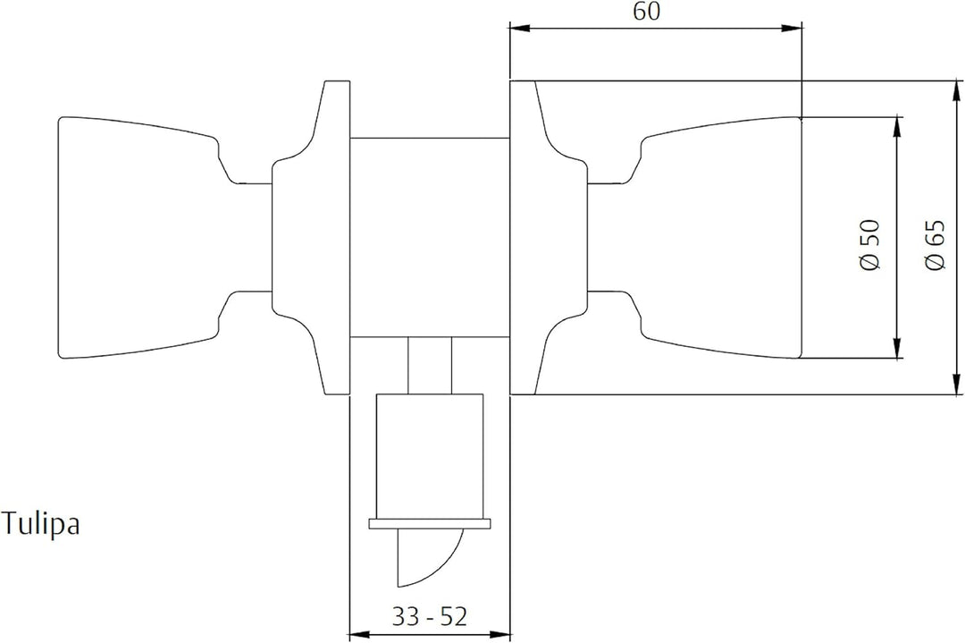 Tesa Assa Abloy, 3503U0CM Tulpe Chrom, Matt Función 03, Tulpe Chrom, Matt Función 03