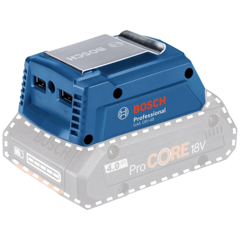 Bosch Professional 18V System Ladegerät GAA 18V-48 (kompakter USB-Ladeadapter, mit 2x 2,4 A Ladestro