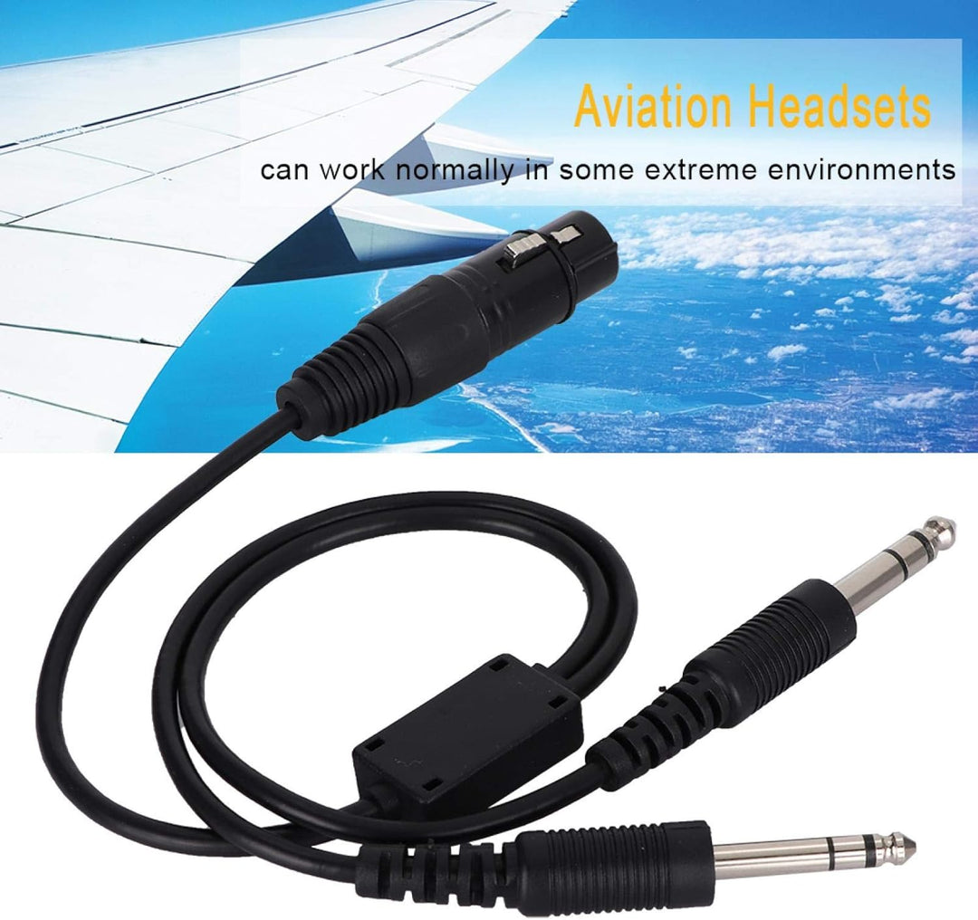 Sharainn Headset Adapter, Tragbares Aviation Kopfhörer Adapterkabel Luftfahrt-Kopfhörerkabel für Air