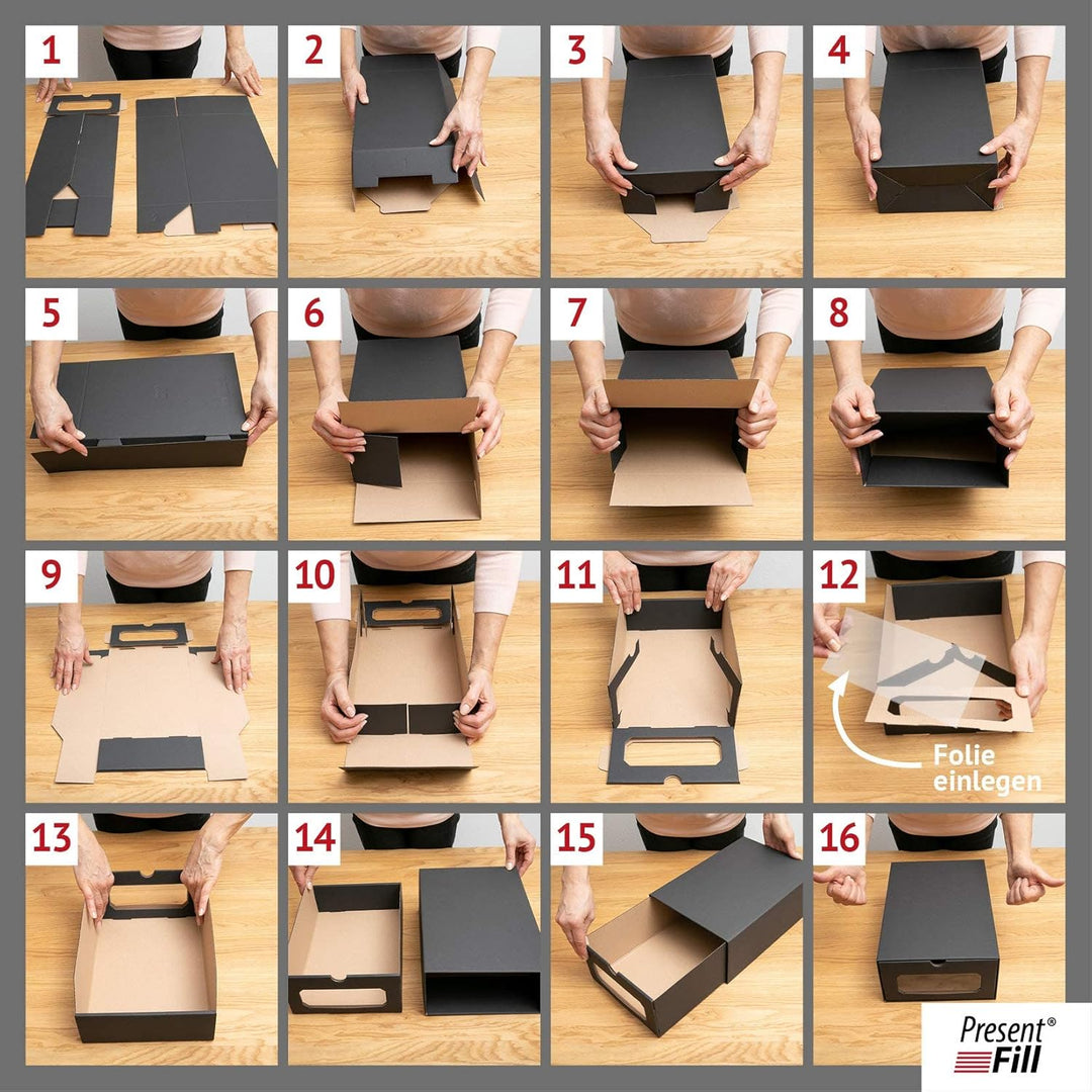 10 x PresentFill® Aufbewahrungsbox Weiss Schuhbox Schuhkiste Schuhschachtel Schuhkarton Ordnungsboxe