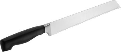 ZWILLING Twin Four Star ll Brotmesser, Klingenlänge 20 cm, Ergonomischer Kunststoffgriff, Schwarz TW