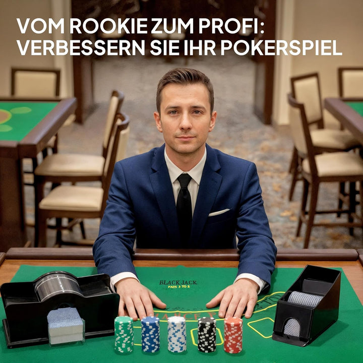 SPORTNOW Pokerkoffer abschliessbar Pokerset mit Koffer 300 Chips Karten 5 Würfel Dealer Button Karte