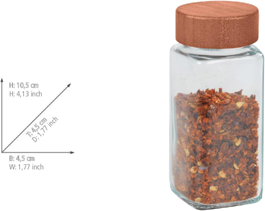 WENKO Gewürzstreuer Mod. Anni Glas-Gewürzstreuer 12er Set mit FSC Bambus Deckel für nachhaltige Küch