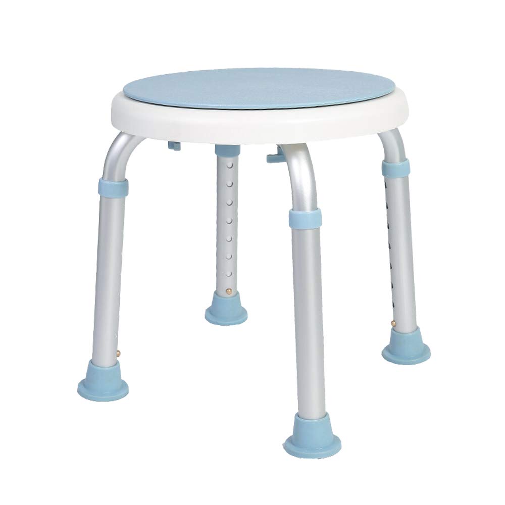 Duschhocker 360°Drehbarer Duschstuhl Badehocker Höhenverstellbar Anti-Rutsch Duschsitz Badsitz aus A