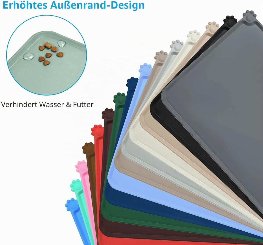 AUDWUD Silikon wasserdicht Hund und Katze Haustier Fütterung Matte,Anti-Rutsch-Tiernapf Matte,Hausti