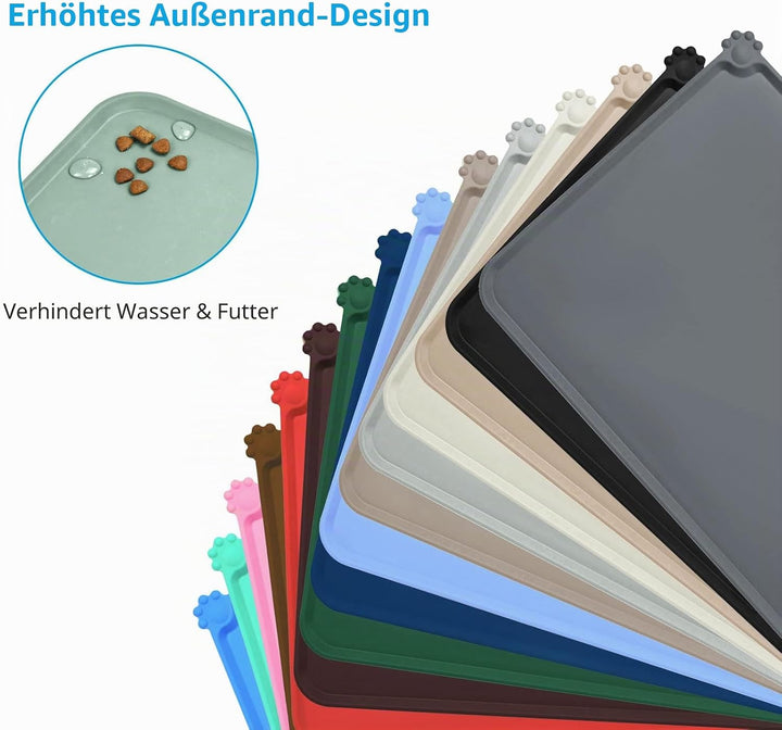 AUDWUD Silikon wasserdicht Hund und Katze Haustier Fütterung Matte,Anti-Rutsch-Tiernapf Matte,Hausti