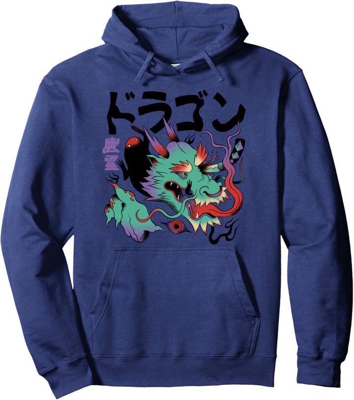 Japanischer Drache mit Kanjii Buchstaben Pullover Hoodie