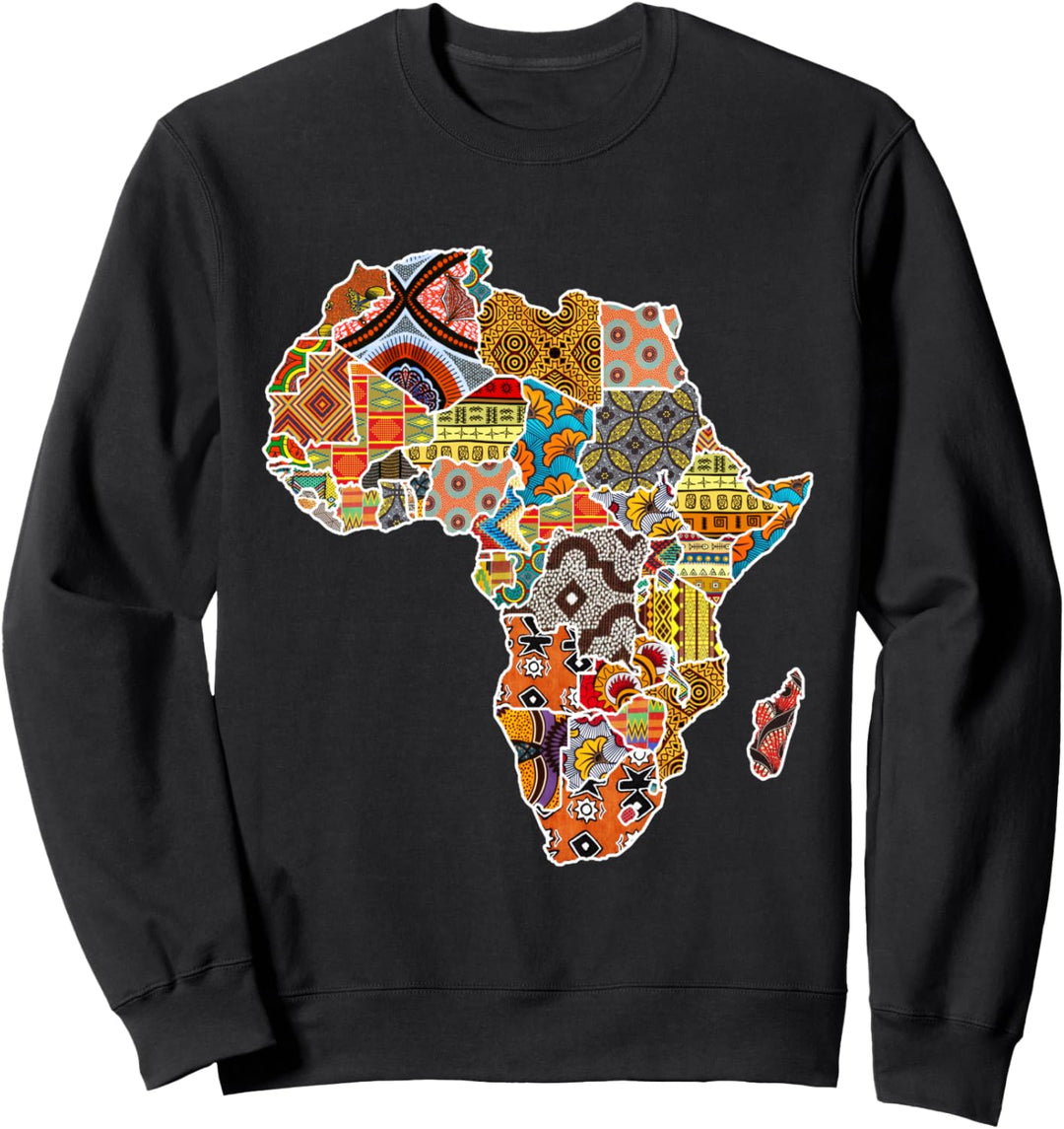 Africa Map with Traditional African Patterns Sweatshirt