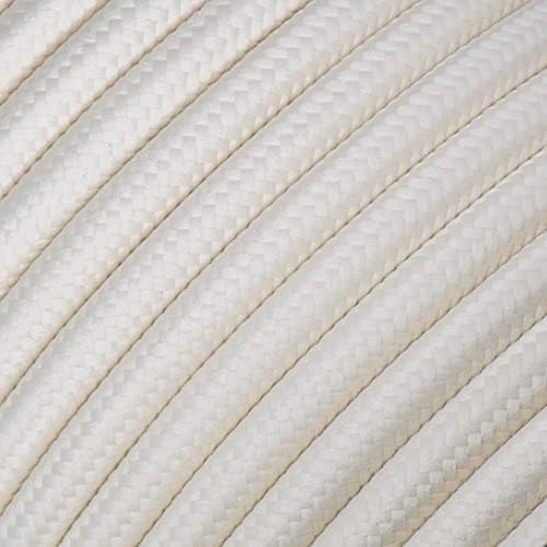 Textilkabel für Lampe, Rundkabel, dreiadrig (3x0.75mm²), Creme - 50 Meter 50 Meter Rolle Creme, 50 M