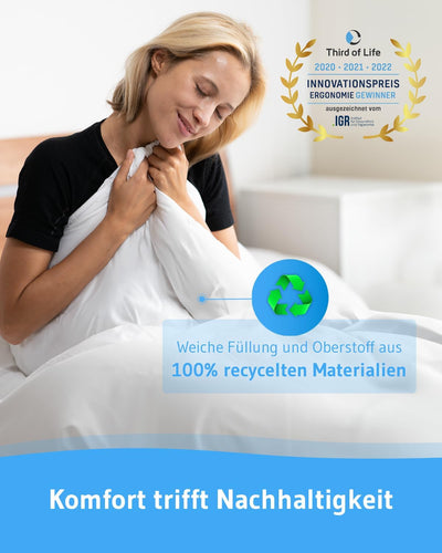 Sommerdecke 155x220 Verda | 100% recycelt | Nachhaltige Bettdecke für den Sommer | Thermoregulierend