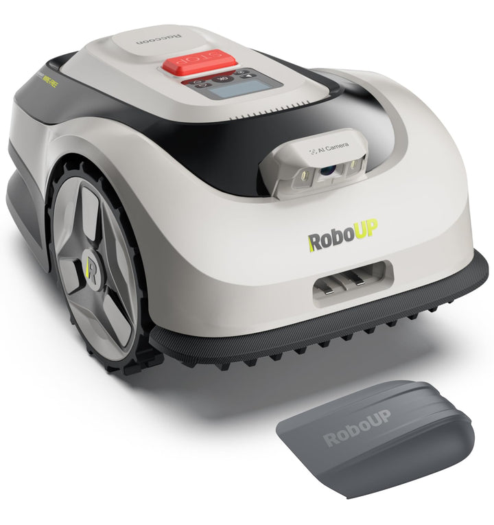 Raccoon 2 SE Mähroboter mit Garage, Max. 600qm, 3-8 Schnitthöhe, Ride-On Kanntenschnitt bis 3 Mähzon