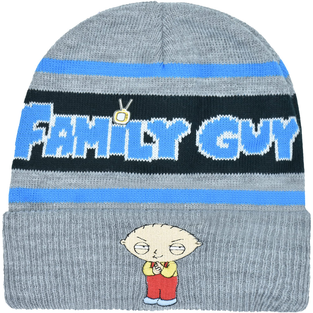 Concept One Unisex-Erwachsene Family Guy Stewie Knitted Acrylic Cuffed Beanie-Mtze, grau meliert, Ei
