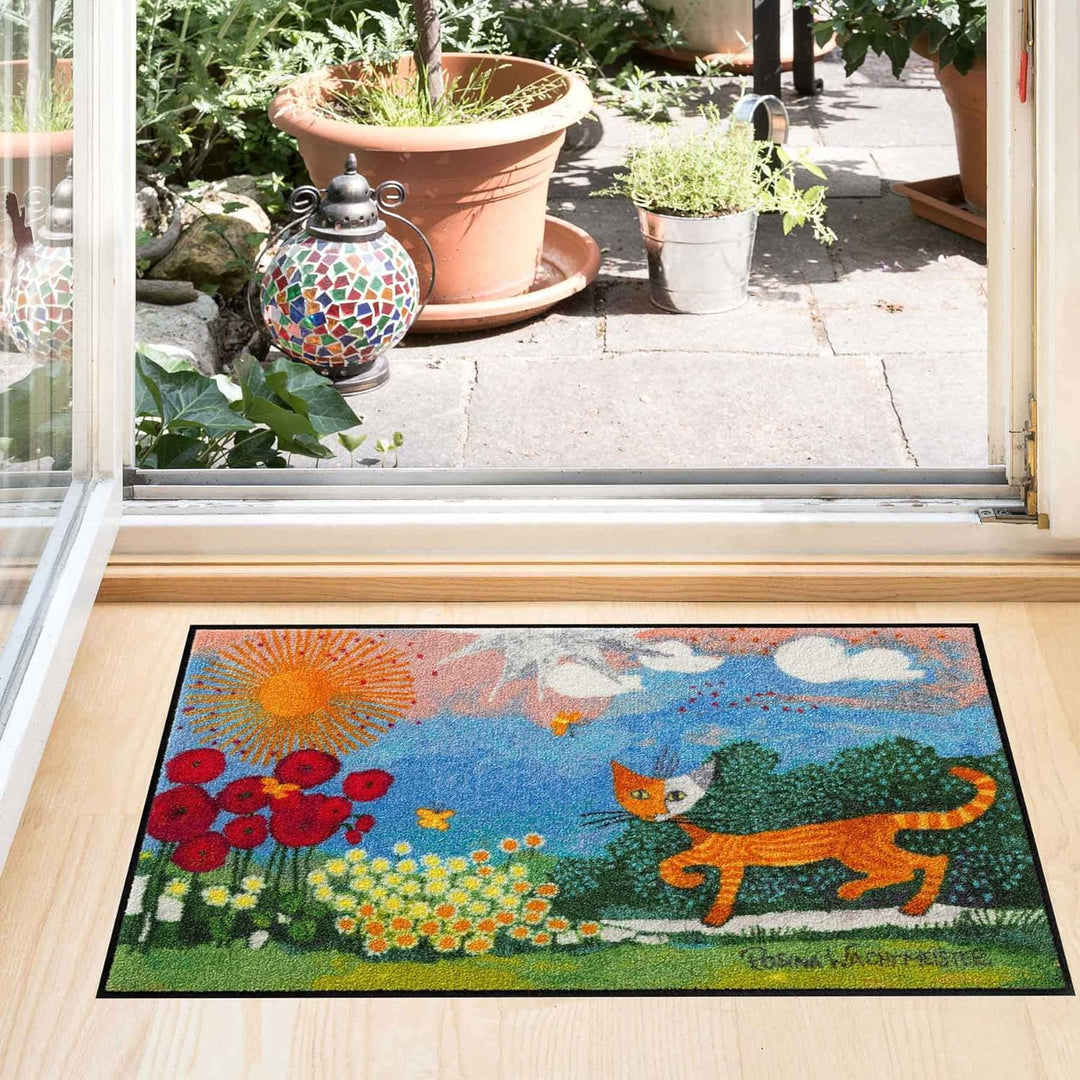 Salonloewe Rosina Wachtmeister Fussmatte Daisies 50x75 cm eingangs-Matte Katzen bunt Landschaft Fuss