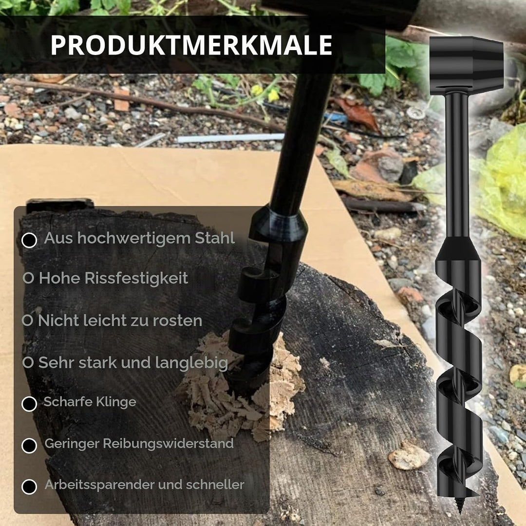 Handbohrer, Bushcraft Manueller Schraubenschlüssel 10-25mm Manueller Spiralbohrer für Outdoor-Aktivi