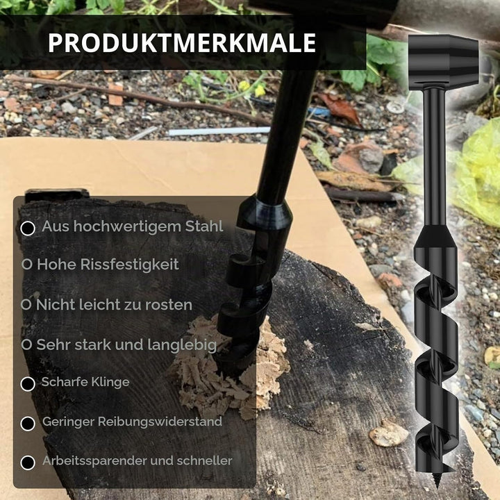 Handbohrer, Bushcraft Manueller Schraubenschlüssel 10-25mm Manueller Spiralbohrer für Outdoor-Aktivi