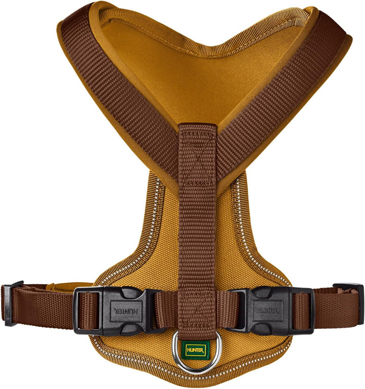 HUNTER NEOPREN Hundegeschirr, Nylon, gepolstert mit Neopren, M/1 53 - 65 cm, braun/caramel braun/car