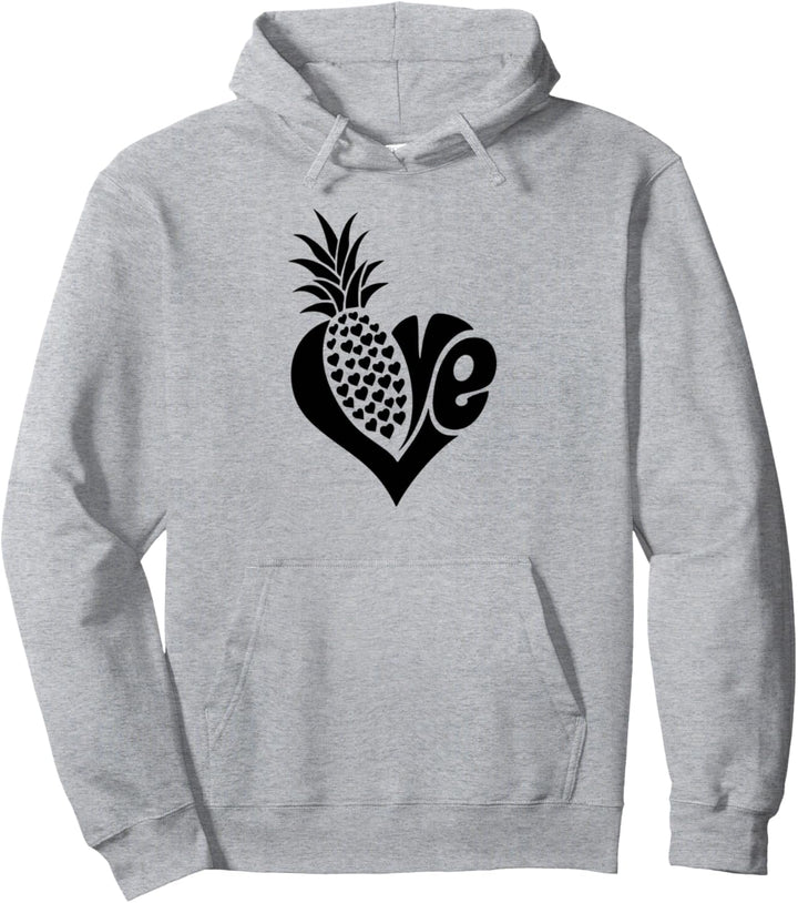 Heart Psych Pineapple I Love Fruit Funny Vintage Pullover Hoodie